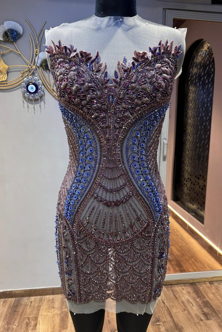 Crystal Embellished Couture Bodycon Dress